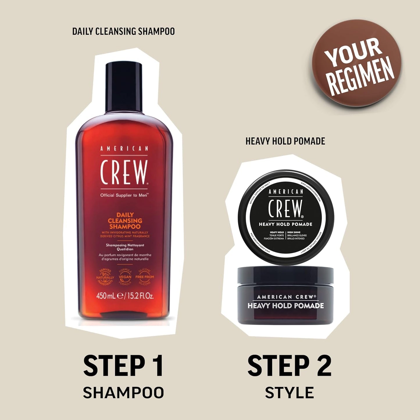 American Crew Men's Hair Pomade - Heavy Hold & High Shine Styling Gel | 3 oz