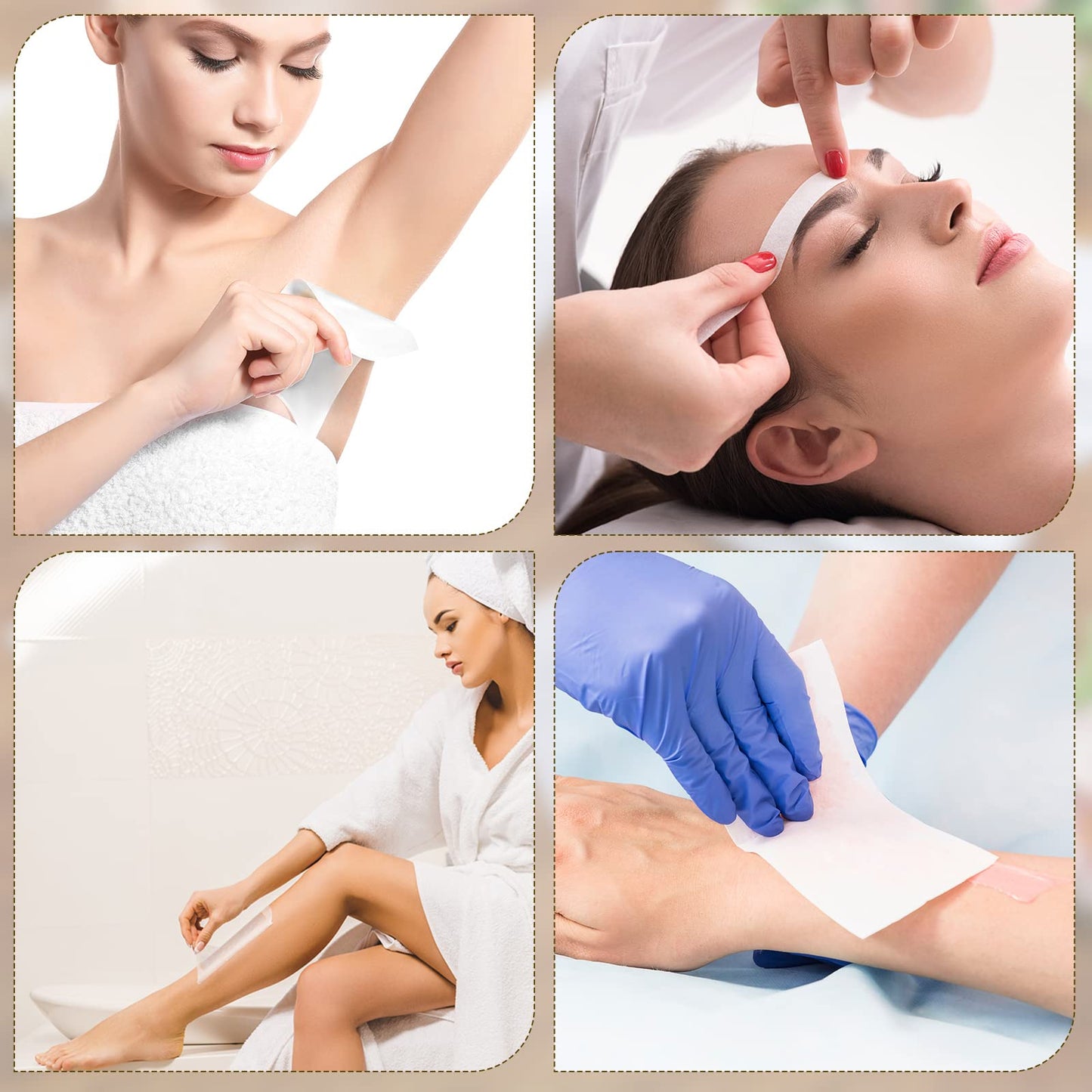 2000 Pcs 3'' x 8'' Non Woven Wax Strips for Hair Removal, Large Body and Facial Wax Strips Epilating Cloth for Leg Beauty Women Men Arms, White