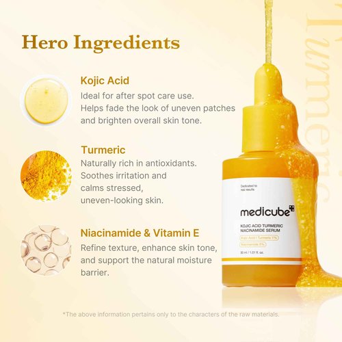 medicube Kojic Acid Overnight Care & Nourish Duo for Troubled Skin: Kojic Acid Turmeric Overnight Wrapping Peel Off Mask and Kojic Acid Turmeric Clarifying & Balancing Capsule Serum