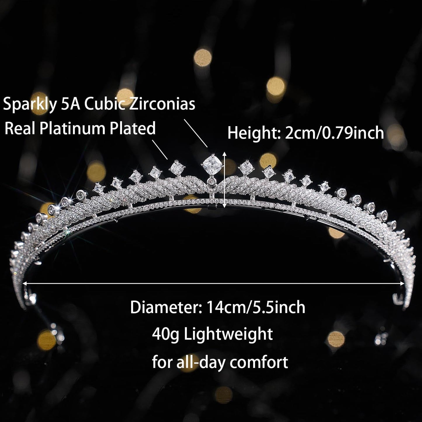Sparkly Small Zircon Wedding Crowns and Tiaras for Women Cubic Zirconia Quinceanera Crown Sweet 16 Tiara Little Silver Gold Headband Crystal Headpieces Coronas Para 15 Anos Quinceaneras 2024 (Silver