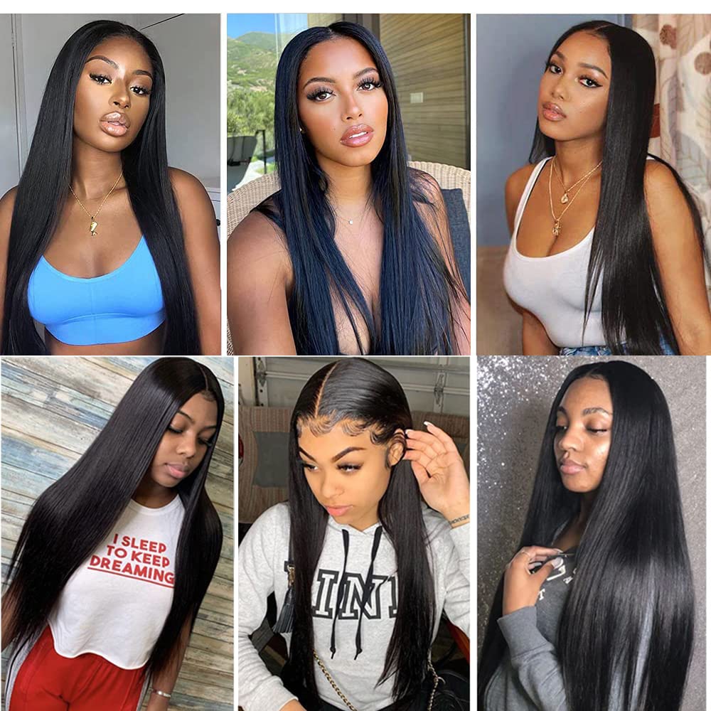 18 20 22 inch Straight Human Hair Bundles Brazilian Straight 3 Bundles Unprocessed Virgin Brazilian Remy Human Hair Natural Black Straight Weave Human Hair Bundles