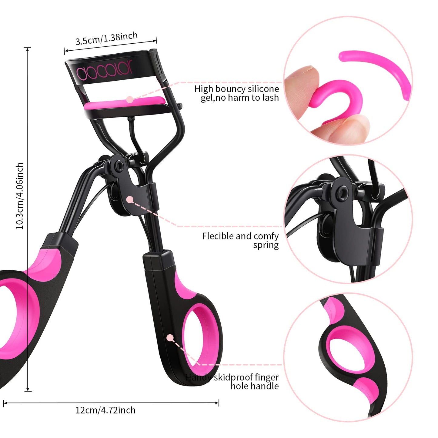 Docolor 4 in 1 Lash Curler Kit with 6 Extra Replacement Refill Pads + 10Pcs Makeup Brush Set Premium Synthetic Powder Kabuki Foundation Contour Blush Concealer Eye Shadow Blending Liner Make Up Brush