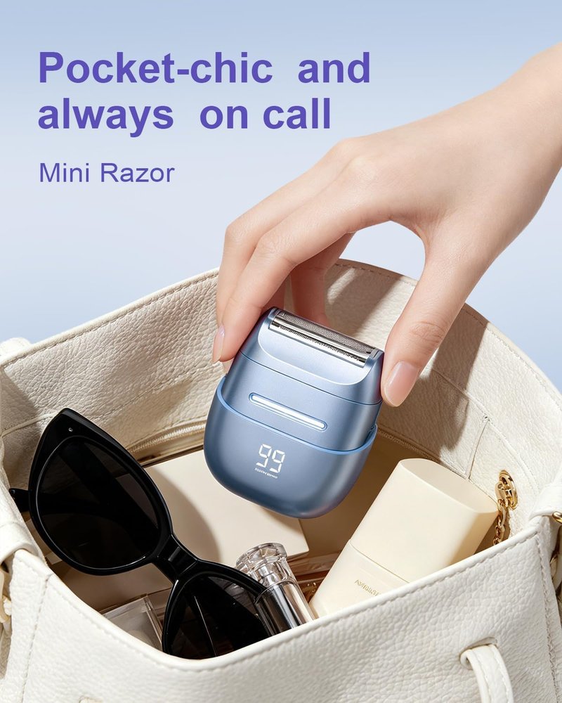 Electric Shaver for Women - Waterproof Mini Cordless Razor for Hair Removal | Sensitive Skin, Silver