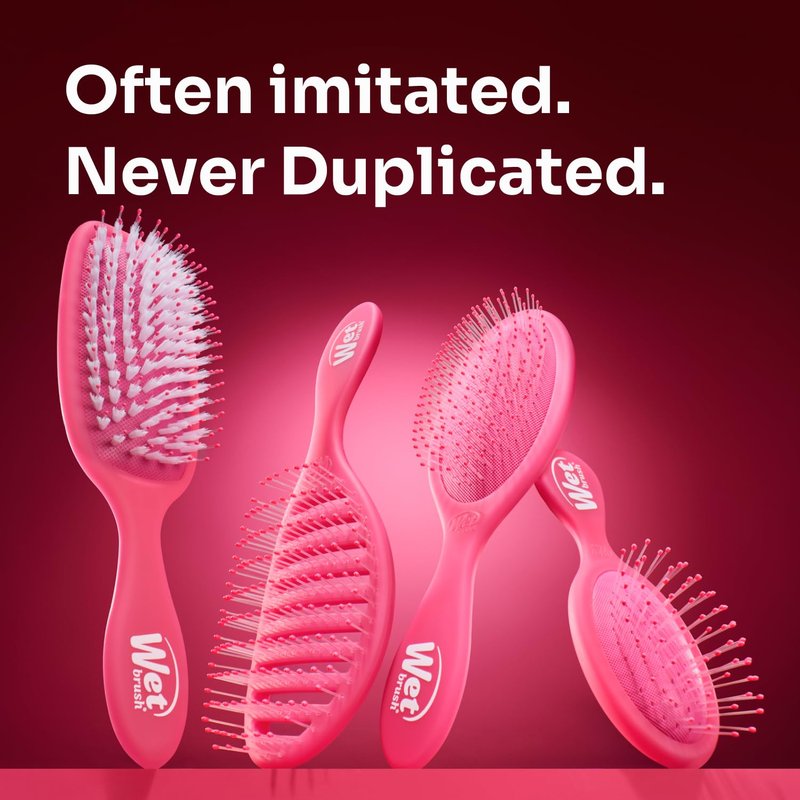 Wet Brush Speed Dry Detangling Brush | Vented Design for Fast Blow Drying - Ultra-Soft Bristles - 2 Pack (Pink & Purple)