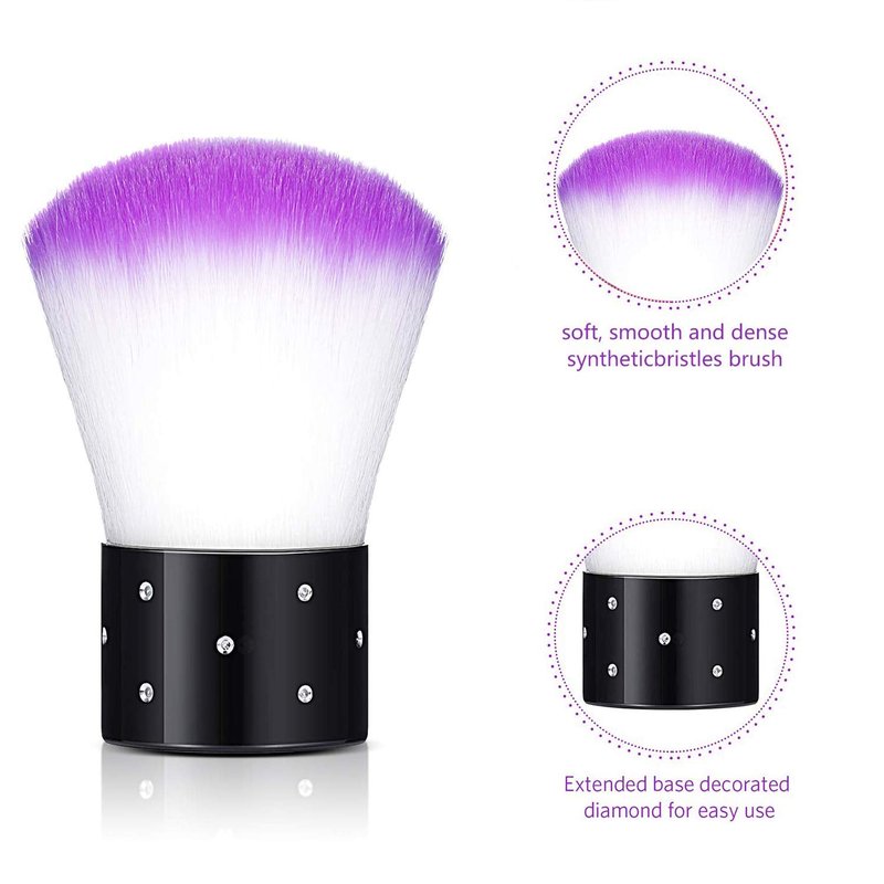 Kalolary 6Pcs Nail Art Dust Brush Remover - Powder Cleaner Kabuki Brushes for Makeup, Blush, and Nail Cleaning - Colorful Cosmetic Tools