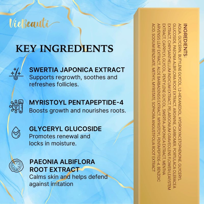 VieBeauti Eyebrow Growth Serum 5mL | Advanced Nourishing Formula for Fuller, Thicker Brows - Vegan & Cruelty-Free