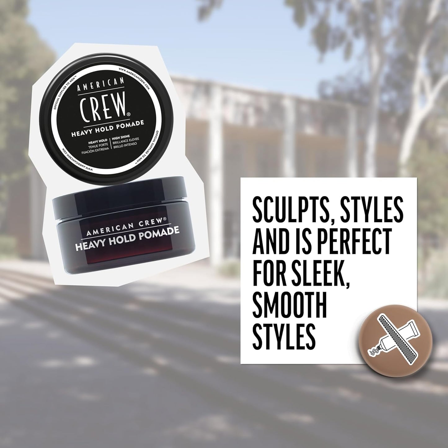 American Crew Men's Hair Pomade - Heavy Hold & High Shine Styling Gel | 3 oz