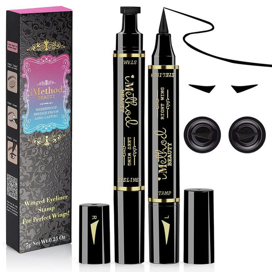 iMethod Winged Eyeliner Stamp - 2 Pens, Perfect Wing Cat Eye Liner, Waterproof & Smudge-proof, 10 mm
