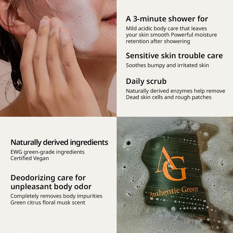 Authentic Green All In One Powder Wash ㅣ Portable Natural Cleanser For Face ㅣ Travel Friendly Skincare ㅣ Easy Dissolving Powder Formula ㅣ Hygienic Single Use ㅣ Botanical Extracts ㅣ3g X 20P