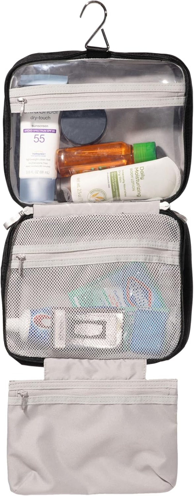 Baggallini Hanging Travel Toiletry Kit - Compact Organizer for Toiletries | Lightweight & Durable