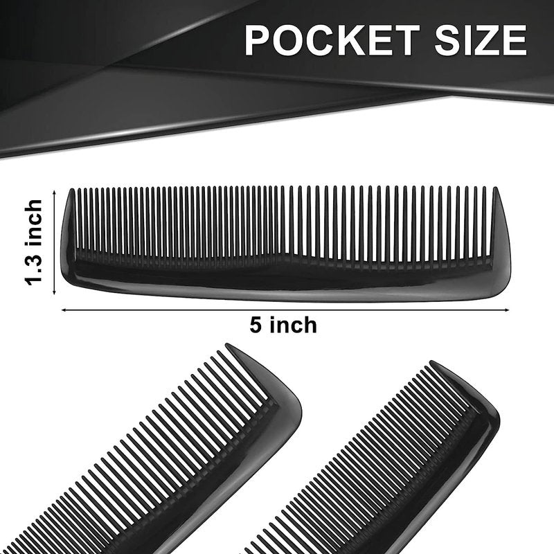 Gisdo 300 Black Combs Individually Wrapped, Pocket Combs In Bulk Hair Combs For Homeless,Hotel,Airbnb,Shelter,Nursing Home,Charity