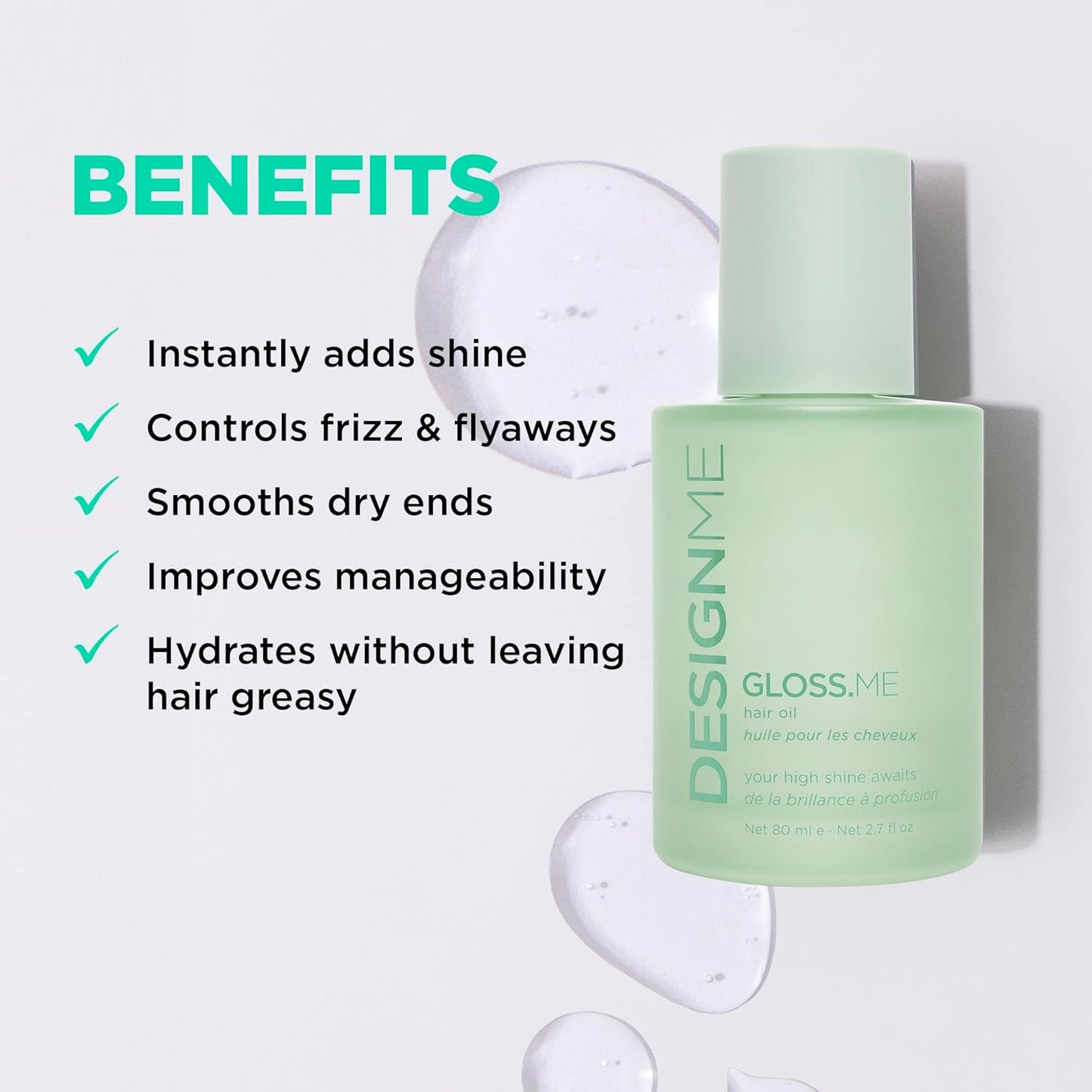 GLOSS.ME Hair Oil - Anti-Frizz Serum for Women | Argan Oil for Shine & Hydration | Paraben & Sulfate Free