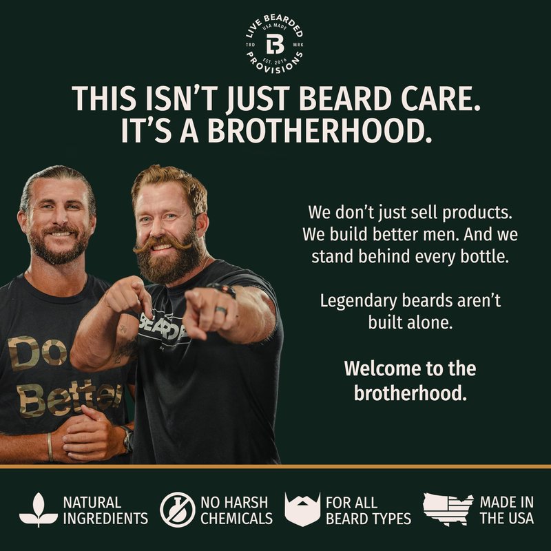 Live Bearded Beard Oil, 1 fl oz - Premium All-Natural Jojoba - Made in the USA - Hair and Skin Care for Men with Dry, Flaky Patches | Legend Scent - Sandalwood, Vanilla