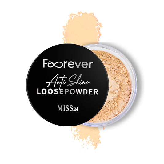 MISS2M Forever Matte & Blur Makeup Setting Powder with Anti-Shine Oil Control and Soft-Focus Skin Filter: 102 Sheer Mocha, 0.53 Oz
