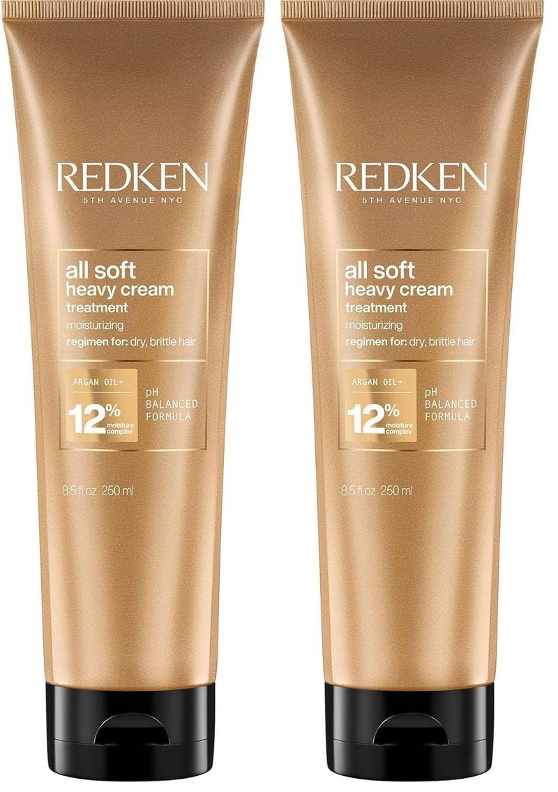 Redken All Soft Heavy Cream Mask Treatment- Moisturizing Deep Conditioner Treatment For Dry Hair,Softens and Smooths Hair,With Argan Oil,(Pack of 2)