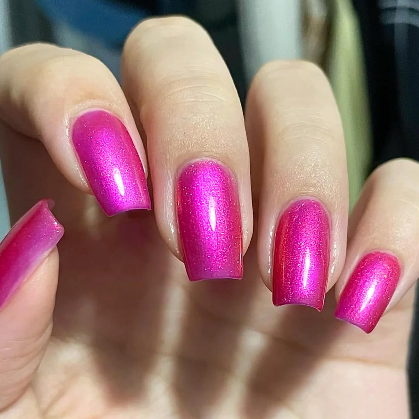 Quick Dry Nail Polish - Pearl Magenta Pink Summer Lacquer | 0.41 fl oz for Nail Art