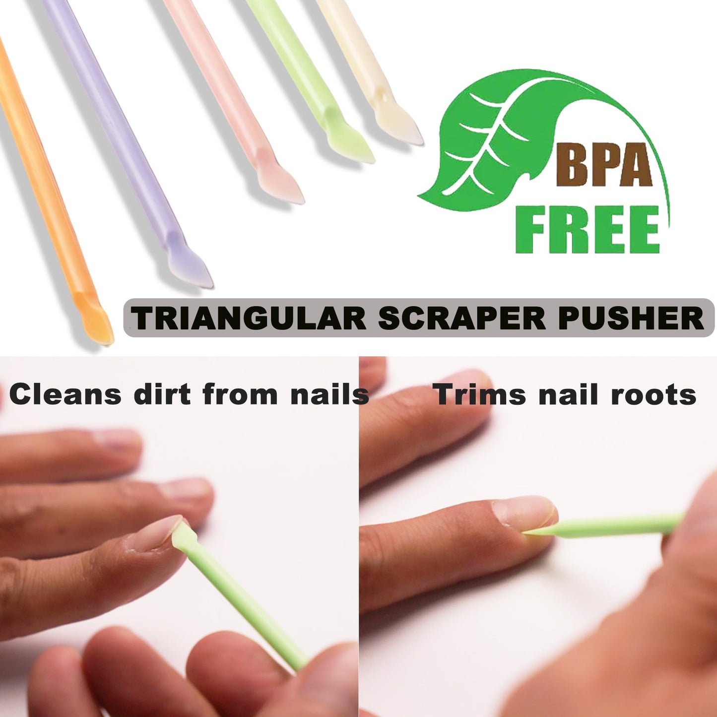 HaimiLiya 30Pcs Plastic Cuticle Pusher, Small Dual-end Dead Skin Nail Pusher Nail Dirt Cleaner Tool Gel Polish Remover Tool, Gentle Plastic Pusher, Manicure Tool