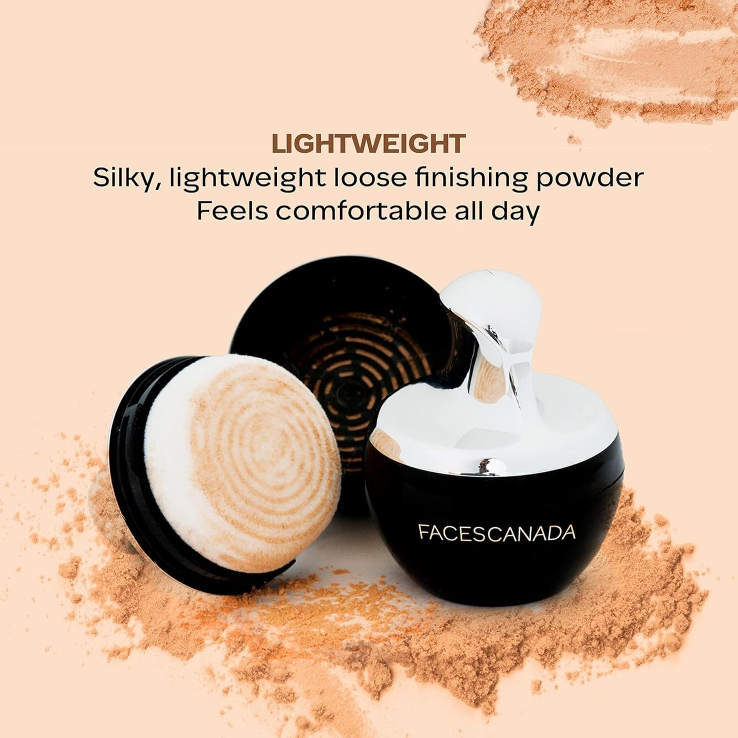 Faces Canada Mineral Loose Powder - Natural Beige 05 | Lightweight Face Powder with Applicator | Controls Shine, Evens Skin Tone & Sets Makeup | Natural Matte Finish | 0.25 Oz (7g)