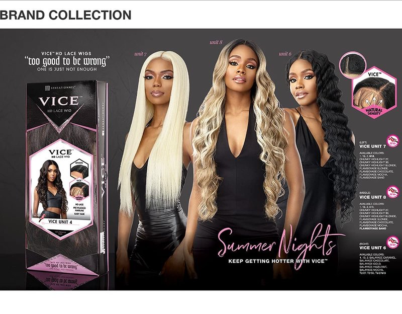 Sensationnel Vice Lace Front Wigs - Unit 6 5 Inch Deep Part Synthetic Preplucked Hairline (BALAYAGECARAMEL)
