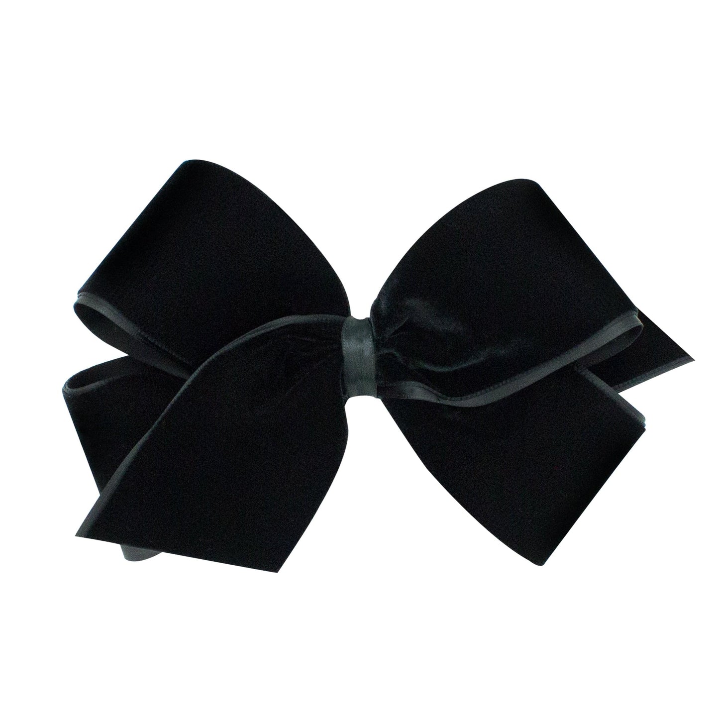 Wee Ones Girls' Classic Velvet Hair Bow on a WeeStay No-Slip Hair Clip, Satin Lining, For All Hair Types, Small King, Black