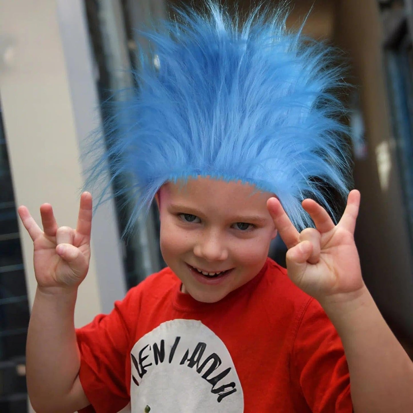 Blue Fluffy Costume Wig - Funky Hair Hat for Halloween & Theme Parties | 2 Pack