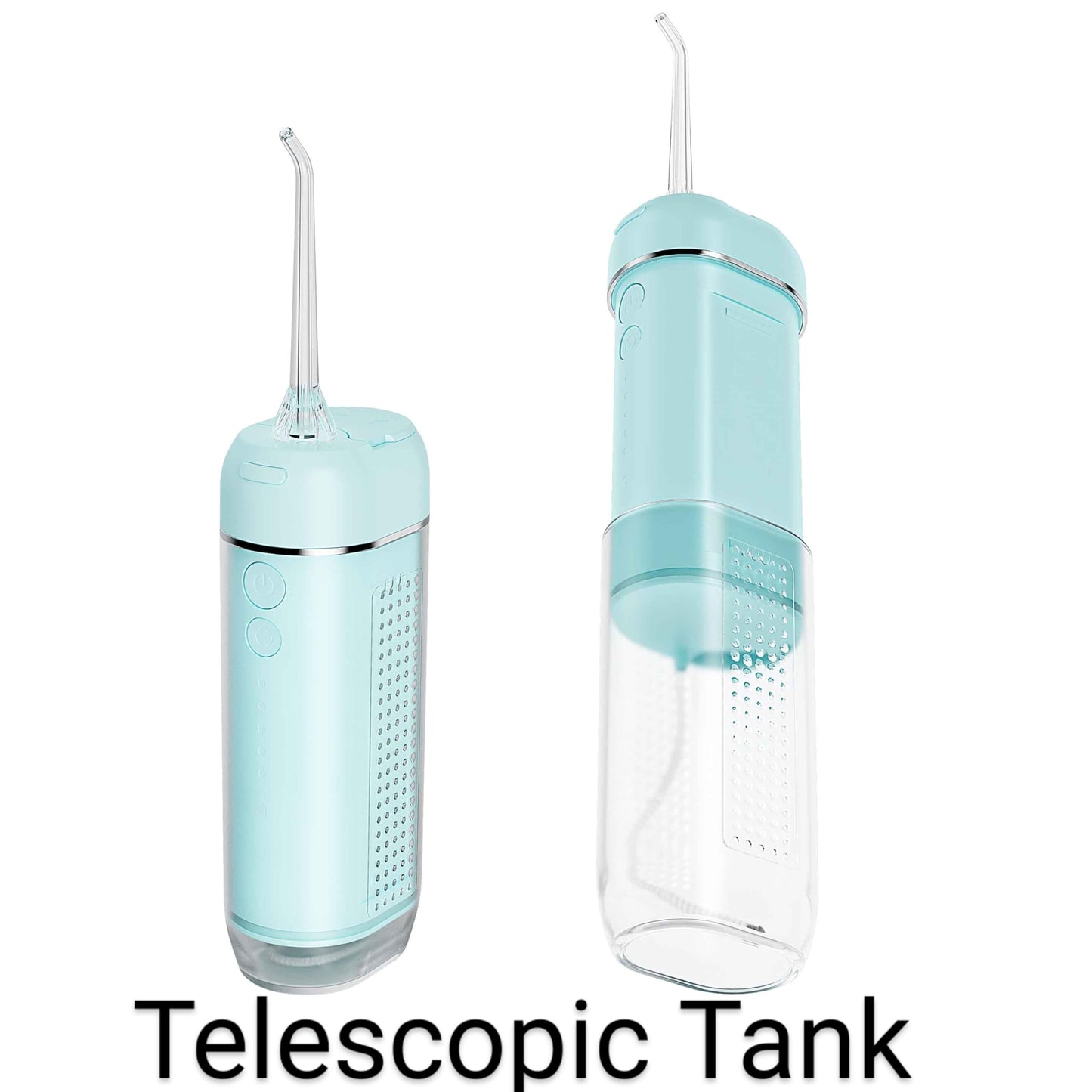 Powerful Portable Cordless Water Dental Flosser: Rechargeable [2000 mAh Li-ion] Mini Oral Irrigator Travel & Home Machine Cleaner Large Vol Telescopic Tank 5 Modes IPX7 Waterproof Electric Teeth Pick