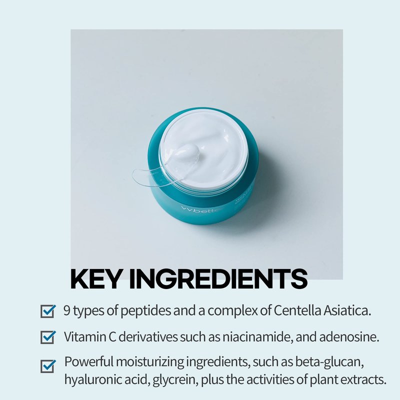 VVBETTER Centella Asiatica Extract Intensive Face Moisturizing Cream, Lifting and Brightening, Adenosine and Niacinamide, Korean Skincare - 1.69 Fl. Ounce