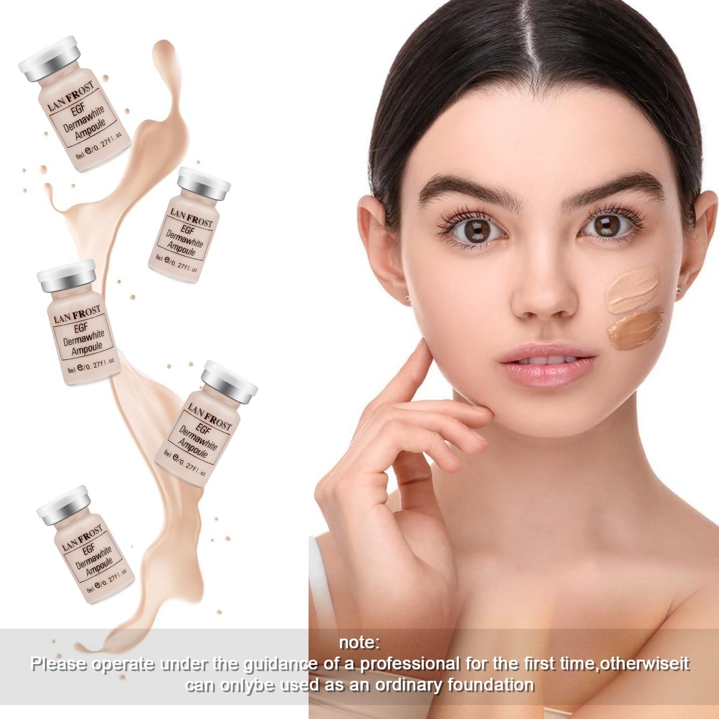 Facial Glow Foundation Serum Starter Kit Combined With Niacinamide and Peptides to Even Skin Tone Hydration Anti-Ageing Foundation Set, 12 Vials #1 Color