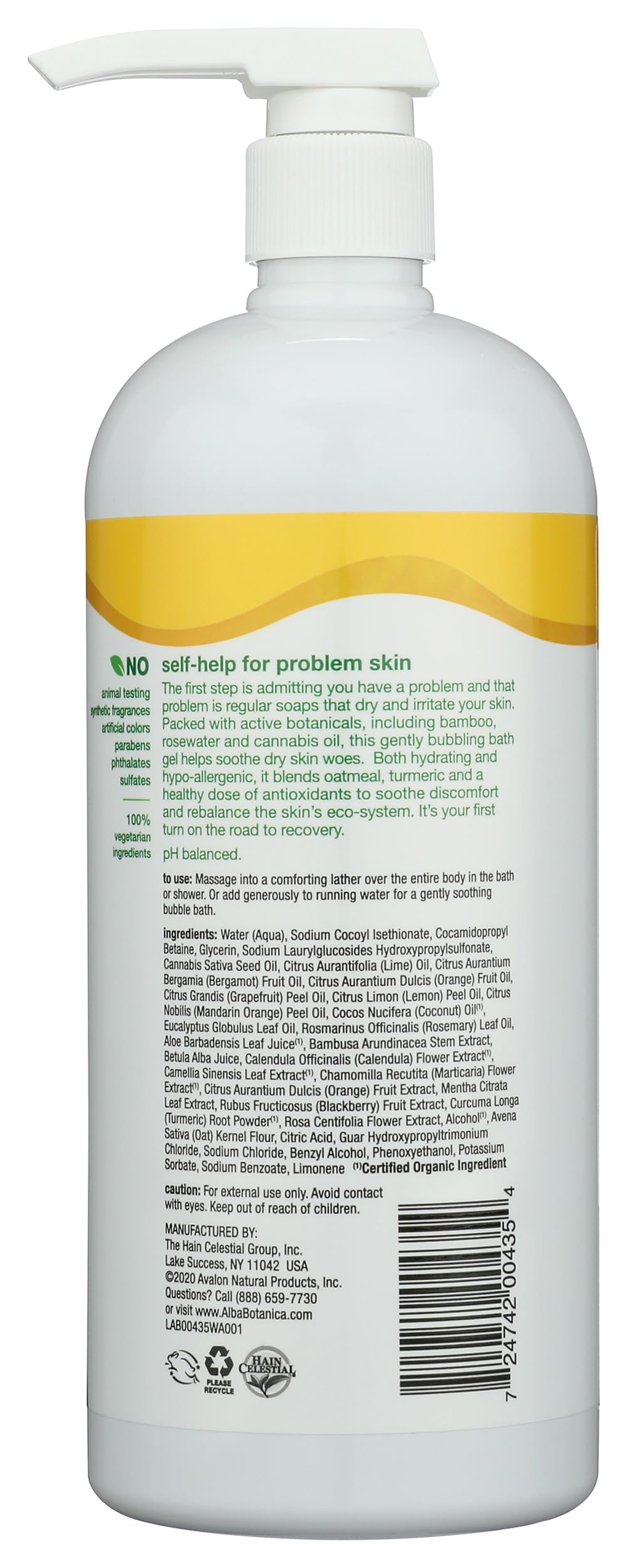 Alba Botanica Very Emollient Bath and Shower Gel, Herbal Healing, 32 Ounce