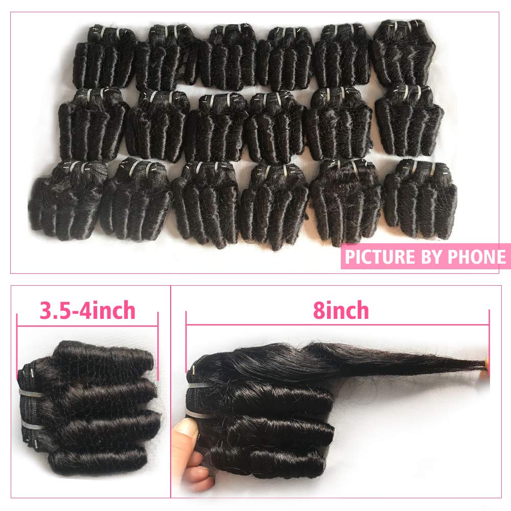 Molefi Brazilian Virgin Funmi Hair Bundles burmese curly bundles human hair 5 Bundles Short Curly Weave 9A Unprocessed Brazilian Human Hair Extensions 50g/pc Full Head Natural Color (8 8 8 8 8 inch)