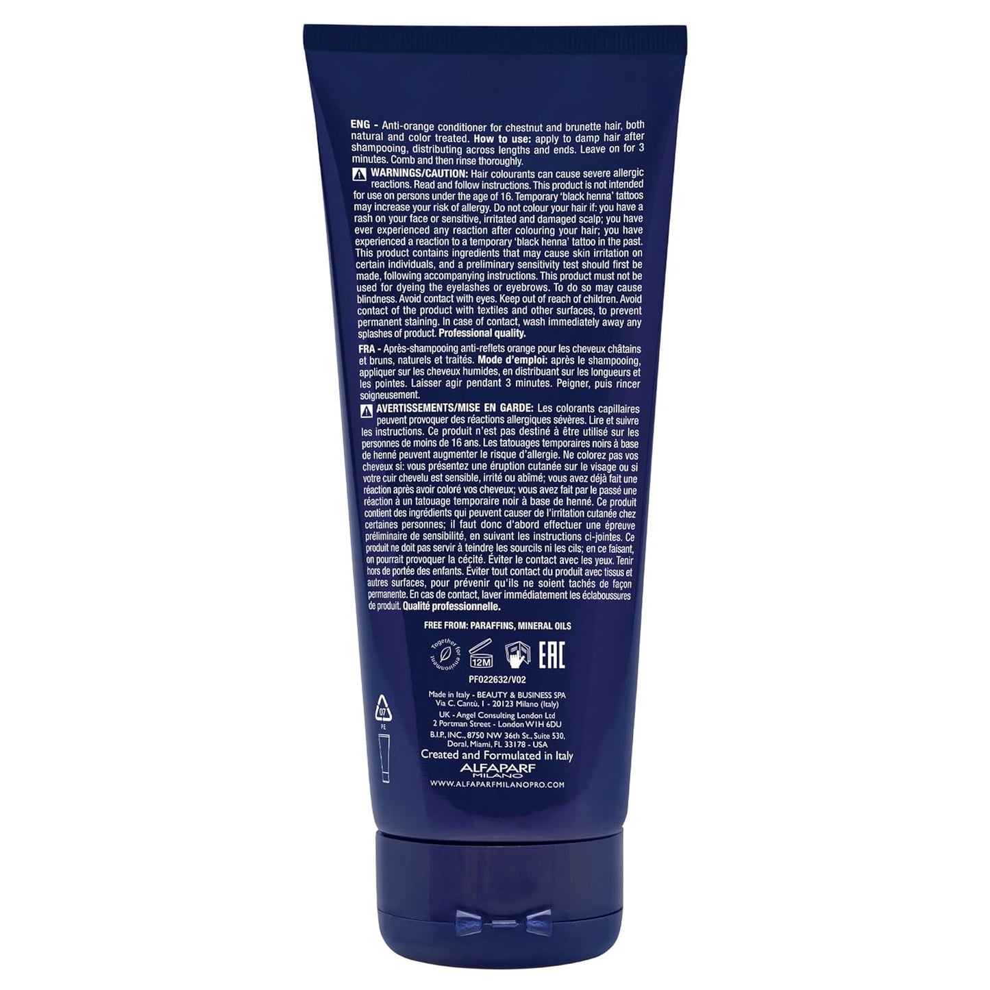 Alfaparf Milano Anti-Orange Conditioner - Neutralizes Brassiness for Brown & Chestnut Hair | 200ml