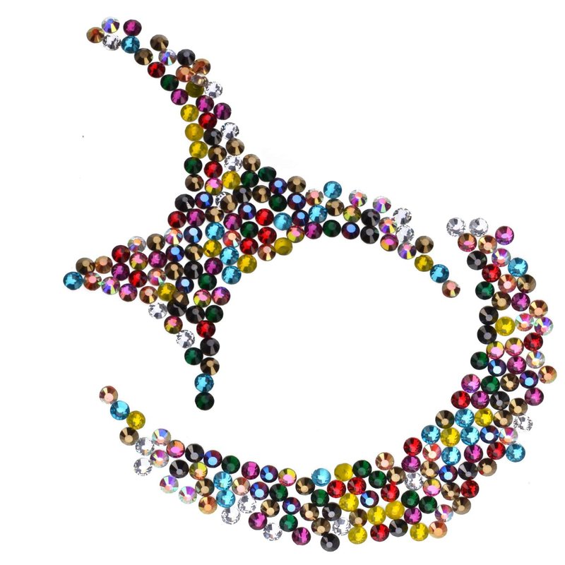 2400Pcs Hotfix Rhinestones Round Shape Flatback Crystal Glass Flatback Nail Art (12 Mixed Colors, 4mm SS16)