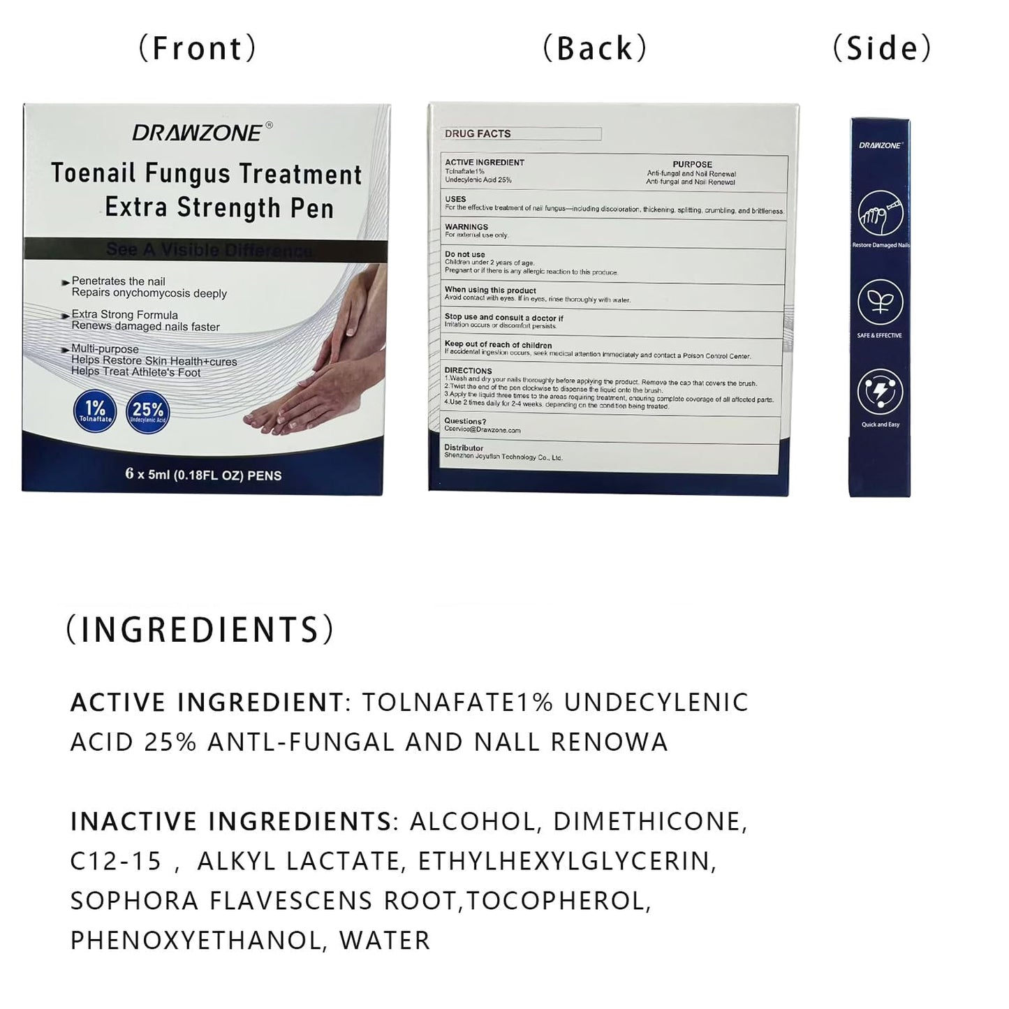 Toenail Fungi Treatment Extra Strength - Fungi Nail Pen, 25% Undecylenic Acid, Ingrown toenail treatment, Fungus nail treatment, yellow toenail, Damaged Nails foot fungus treatment extra strength