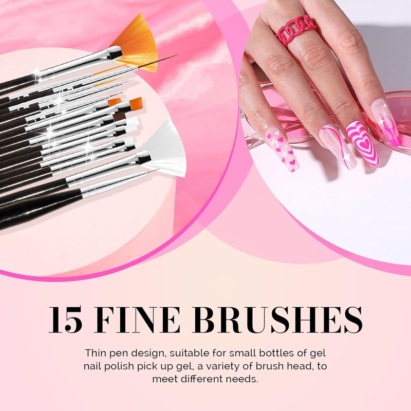 Kolinsky Acrylic Nail Brush Set - 31 Pcs Professional Nail Art Brushes | Precision Tools for Perfect Nails
