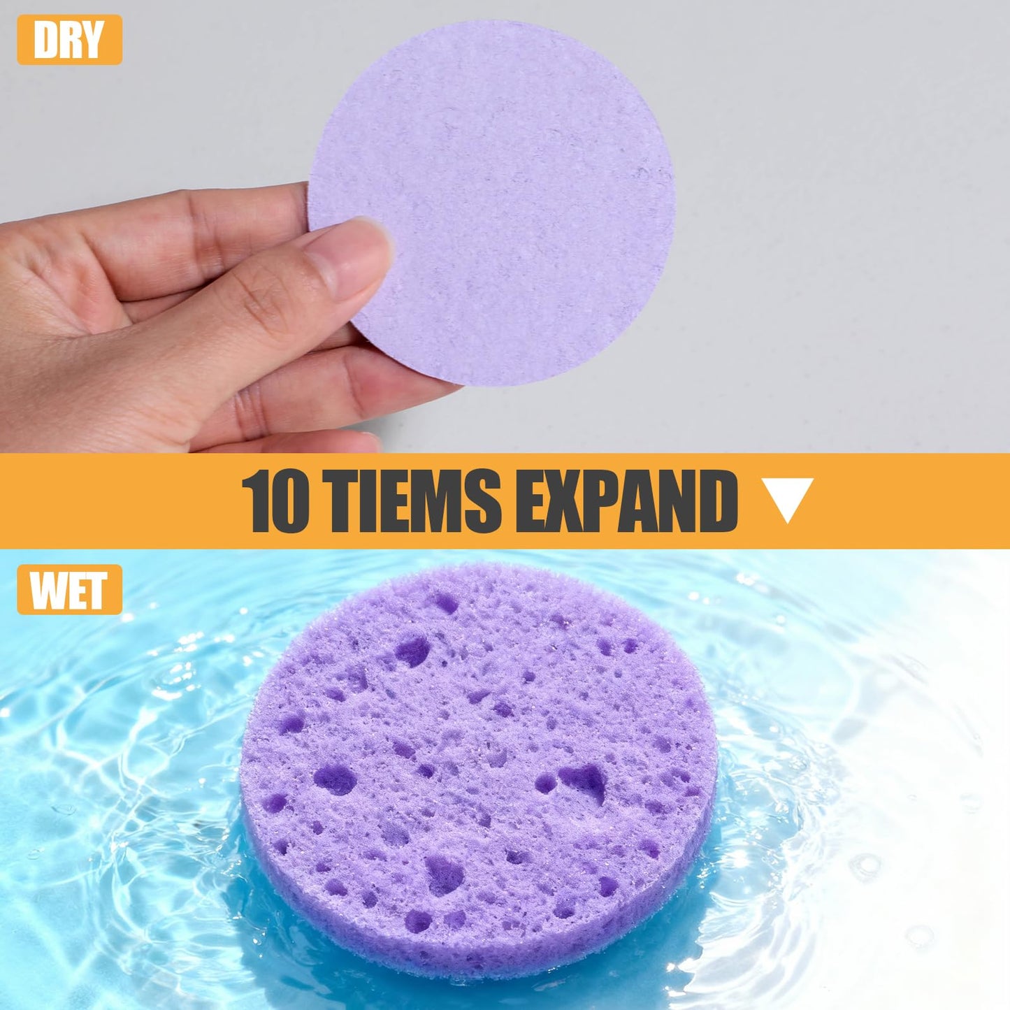 Compressed Facial Sponges BS-MALL 80 Count,Reusable Face Cleansing Pads,Gentle Exfoliating Sponges for Makeup Removal, Deep Cleansing, Dead Skin Removal,Travel-Friendly Spa Skincare Sponges