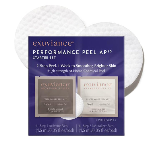 EXUVIANCE Performance Peel AP25 Starter Set, At-Home Chemical Peel, Gently Exfoliates & Refines Pores, Anti-Aging Peel, Treats Fine Lines, Wrinkles & Uneven Texture with Glycolic Acid, 2-week supply