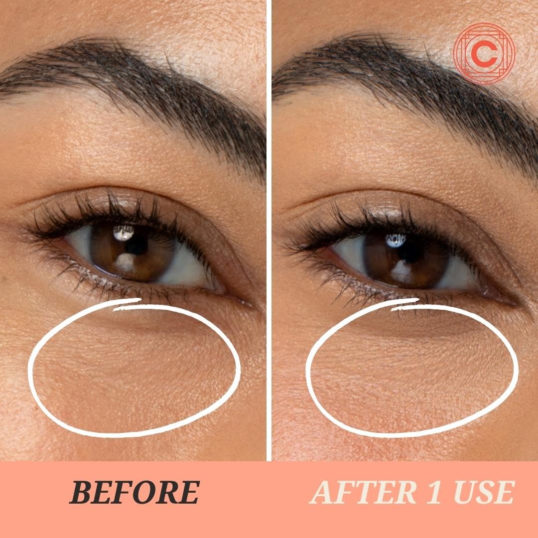Clean Circle Lights On Brightening Dissolvable Eye Mask Infused with Red Algae, Vitamin C, Peptides, and Black Mulberry - Under Eye Patches for Wrinkles, Dark Circles, Puffiness, and Signs of Aging