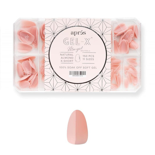 Apres Neutrals Gel-X Press On Nails - Almond Extra Short Soft Gel Tips | 11 Sizes 00-9 (150pcs)