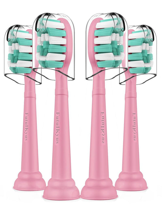 Toothbrush Replacement Heads for Philips Sonicare 4100 5100 Plaque Control Gum Health Simply Clean Electric Brush Head, 4 Pack, Pink