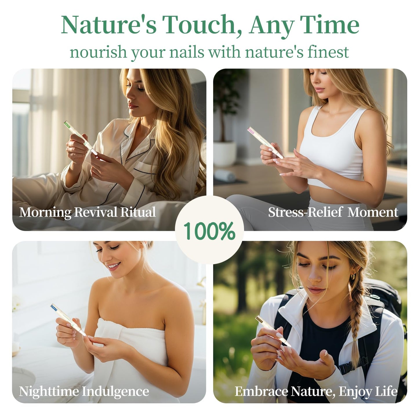 APUREE Organic Cuticle Oil Pen 6pcs| USDA Verified 100% Bio-Based Nail Strengthener & Growth Serum| Jojoba & Squalane Infused| Deep Moisture & Repair for Brittle, Thin, Peeling Nails & Dry Cuticles
