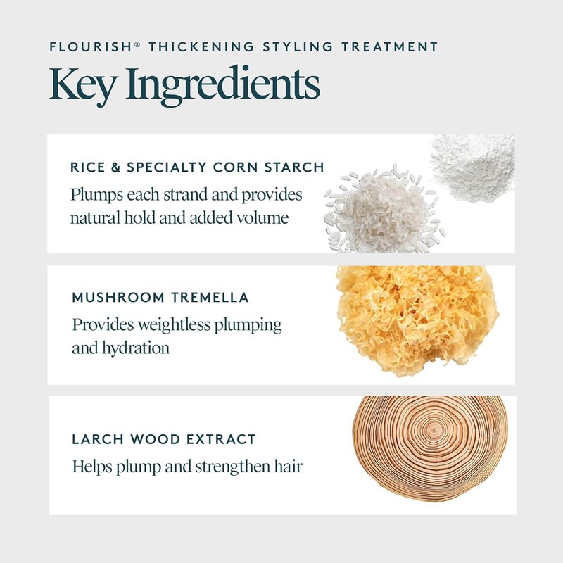 VIRTUE Flourish Hair Thickening Treatment - Volumizing Solution for Fine Hair | 4 Fl Oz
