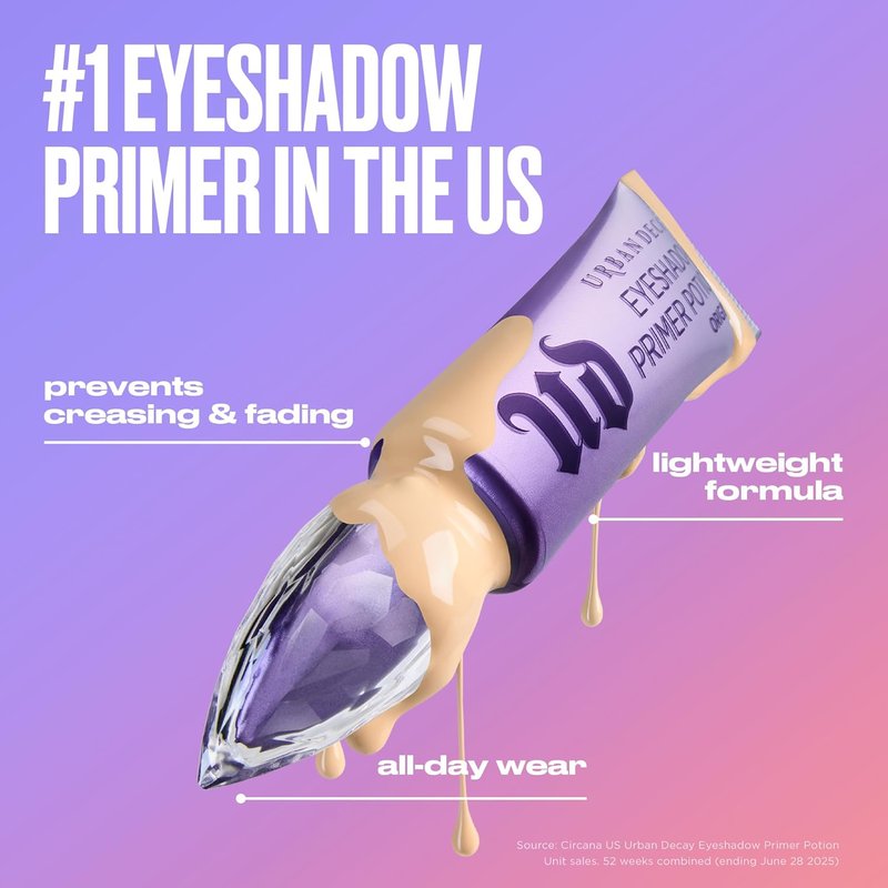 Urban Decay Shimmer Eyeshadow Primer Potion - Champagne Shimmer Eye Primer for Long-Lasting, Crease-Resistant Makeup | Vegan, All Skin Tones