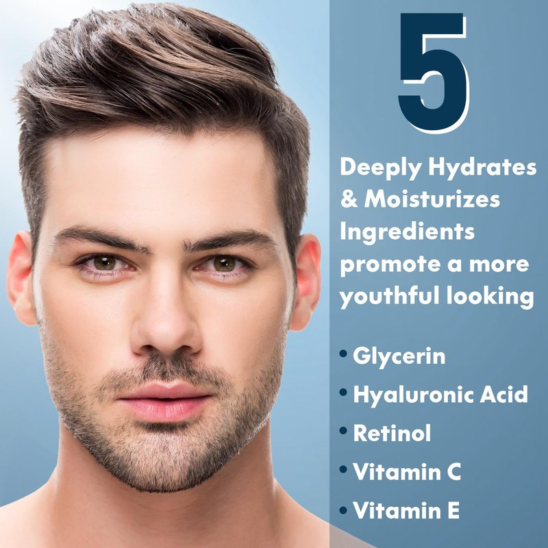 Fathers Day Dad Gift,Mens Skin Care,Anti-Aging Skincare for Men with Retinol & Hyaluronic Acid | Tightens, Firms & Hydrates Skin | Complete Facial Care Routine Kit Birthday Gift for Husband Boyfriend