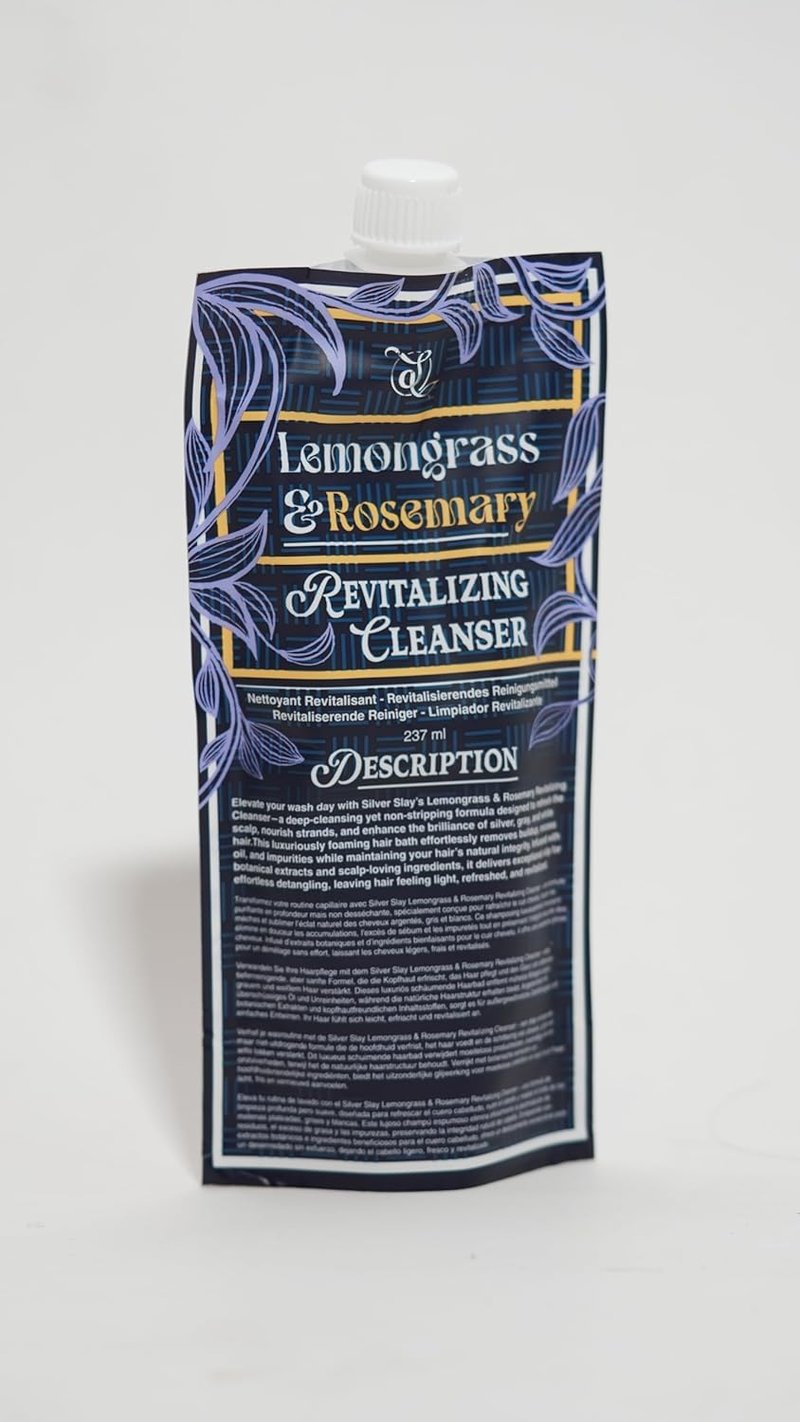 Ecoslay Silver Slay Revitalizing Cleanser - Sulfate-Free Lemongrass & Rosemary Shampoo | 8 Fl Oz