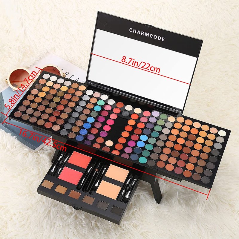 Charmcode 190 Colors Makeup Palette Set - All-in-One Eyeshadow, Blusher, Eyebrow Powder & More | Multicolor