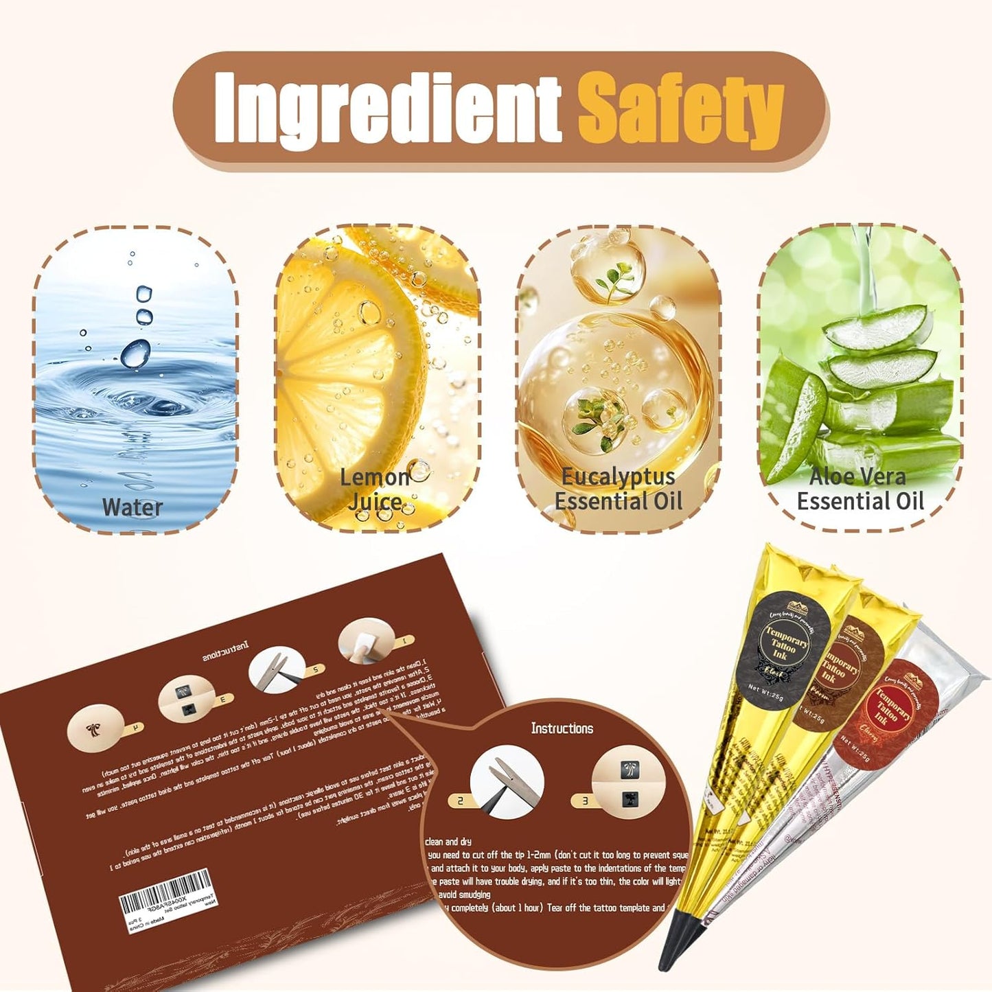 Temporary Tattoo Kit - 146 Pcs for Teens & Adults | 3 Tattoo Pastes, 136 Reusable Stencils for DIY Body Art