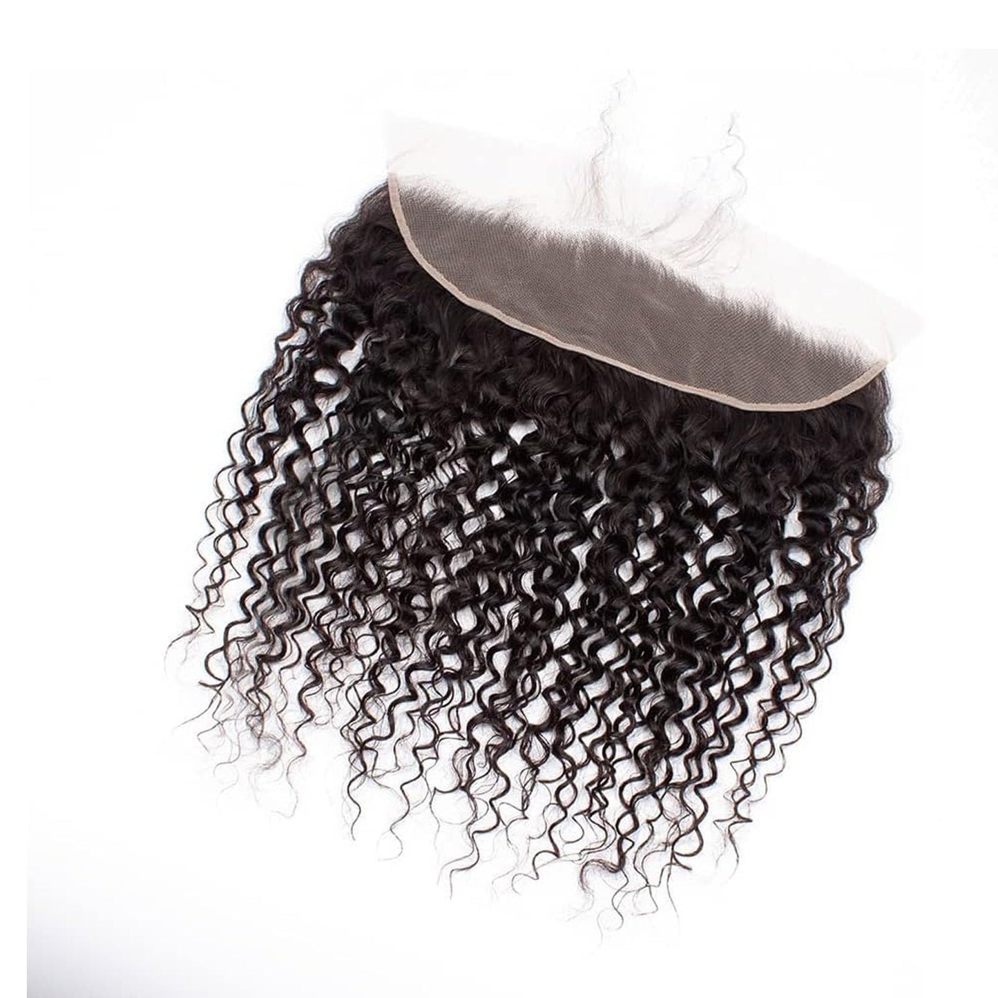 16 Inch 13x4 Lace Frontal Kinky Curly Human Hair 180% Density Unprocessed Deep Curly Virgin Hair 13x4 Ear to Ear Lace Closure Frontal Natural Color(13x4 Kinky Curly, 16 Inch)