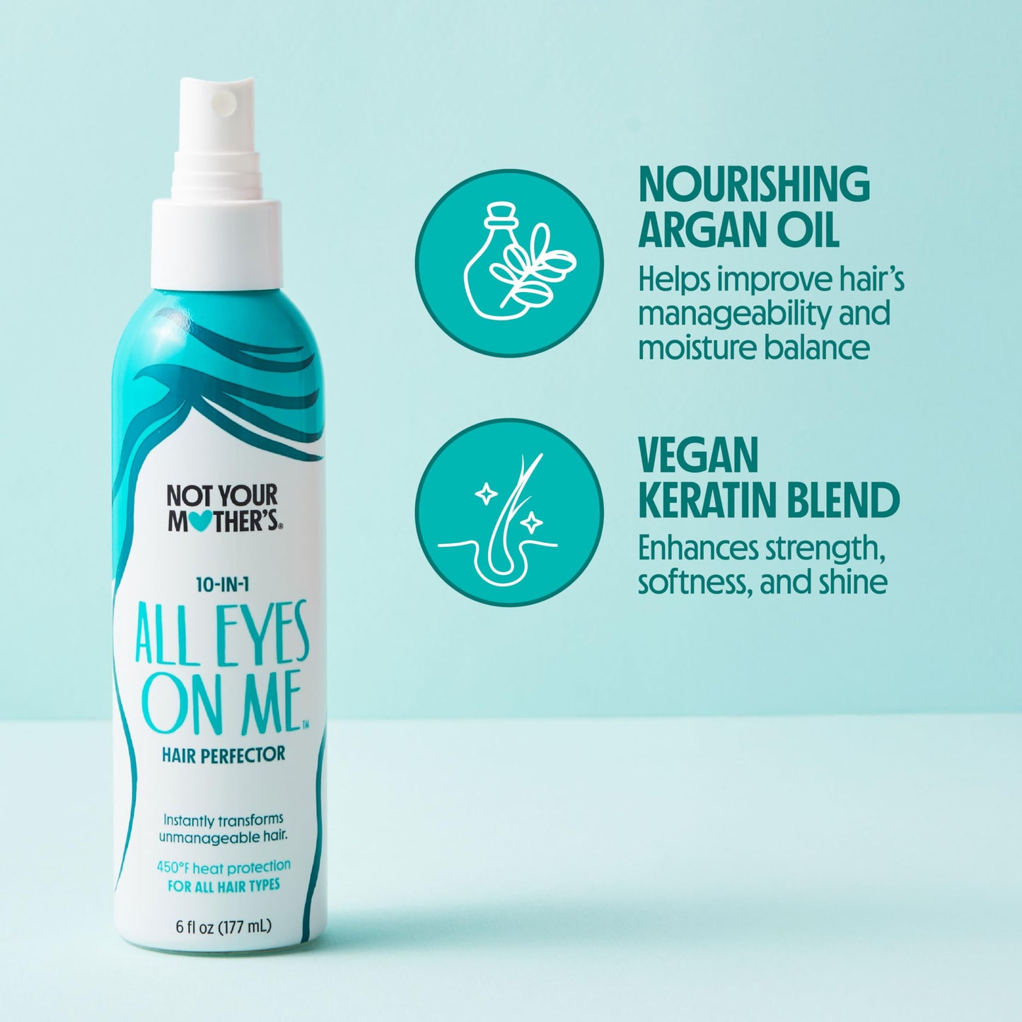 Not Your Mother's All Eyes On Me 10-In-1 Hair Perfector (3-Pack) - 6 fl oz - Heat Protectant for Hair - Moisturizing Detangler Spray and Frizz Control