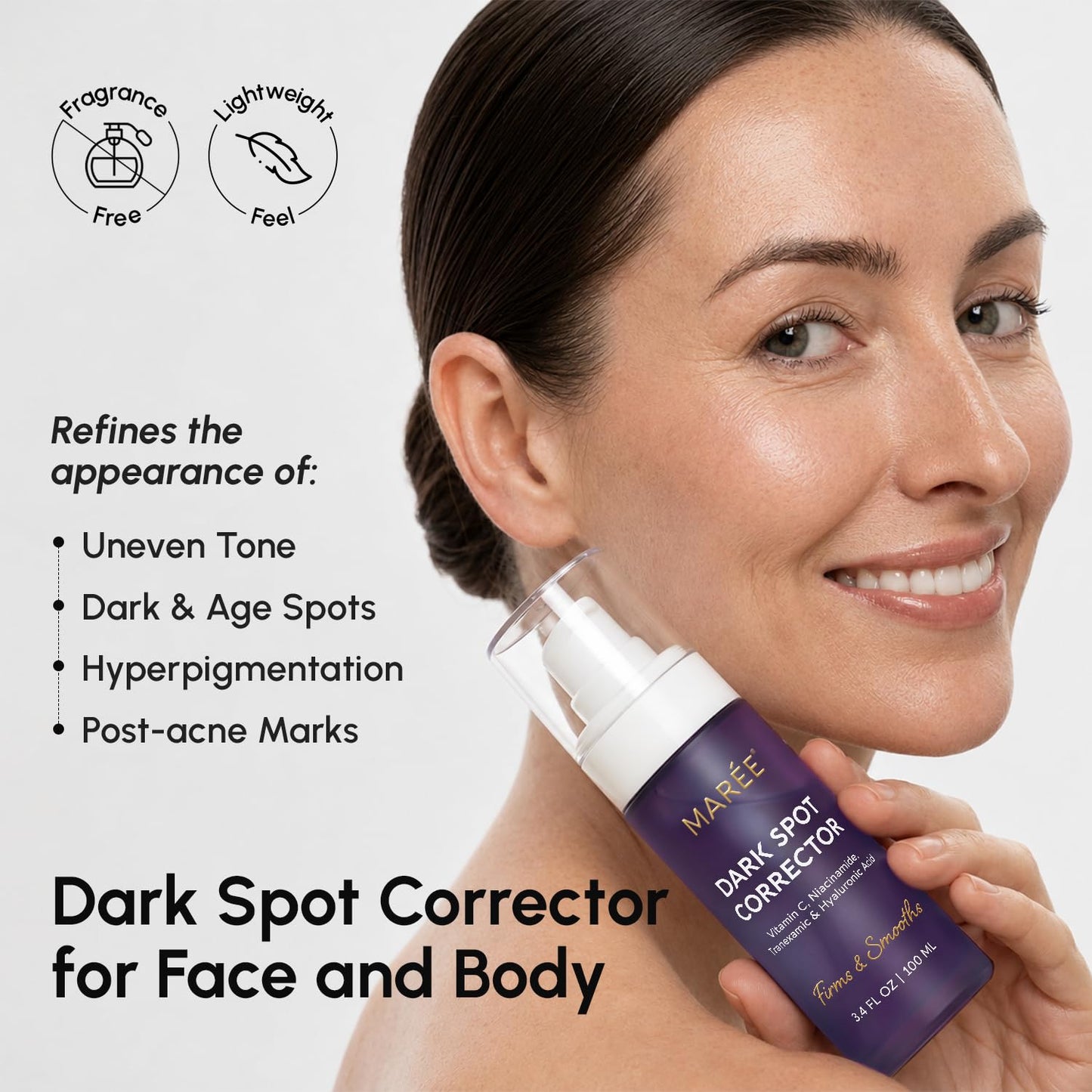 MAREE Dark Spot Remover for Face and Body – Dark Spot Corrector Serum – Hyperpigmentation, Melasma, Sun & Age Spots – Black & Brown Spot Remover for Women – Deep Hydration Body & Face Serum