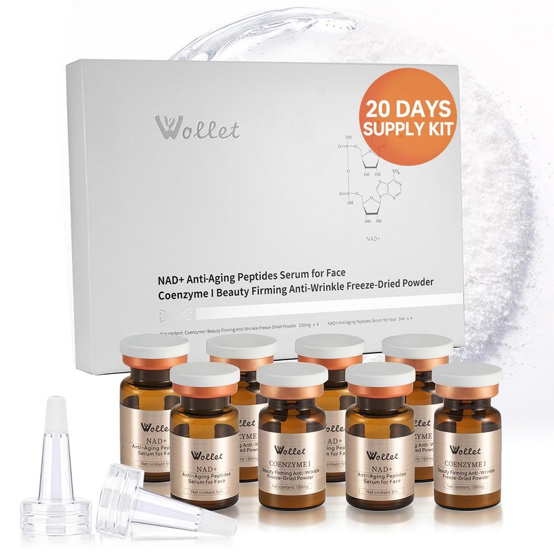 NAD+ Anti-Aging Peptides Serum – Fresh Activated Niacinamide & Collagen Peptides, Vitamin Illuminating Serum for Wrinkle Repair, Firming, Hydration & Brightening, No Microneedling, 20-Days Supply